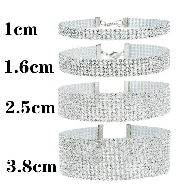 TOP Quality Cool Shiny Rhinestone Bundle Neck Popular Element Collar Necklace Punk Hip Hop Women's Choker Gift Korean Jewelry