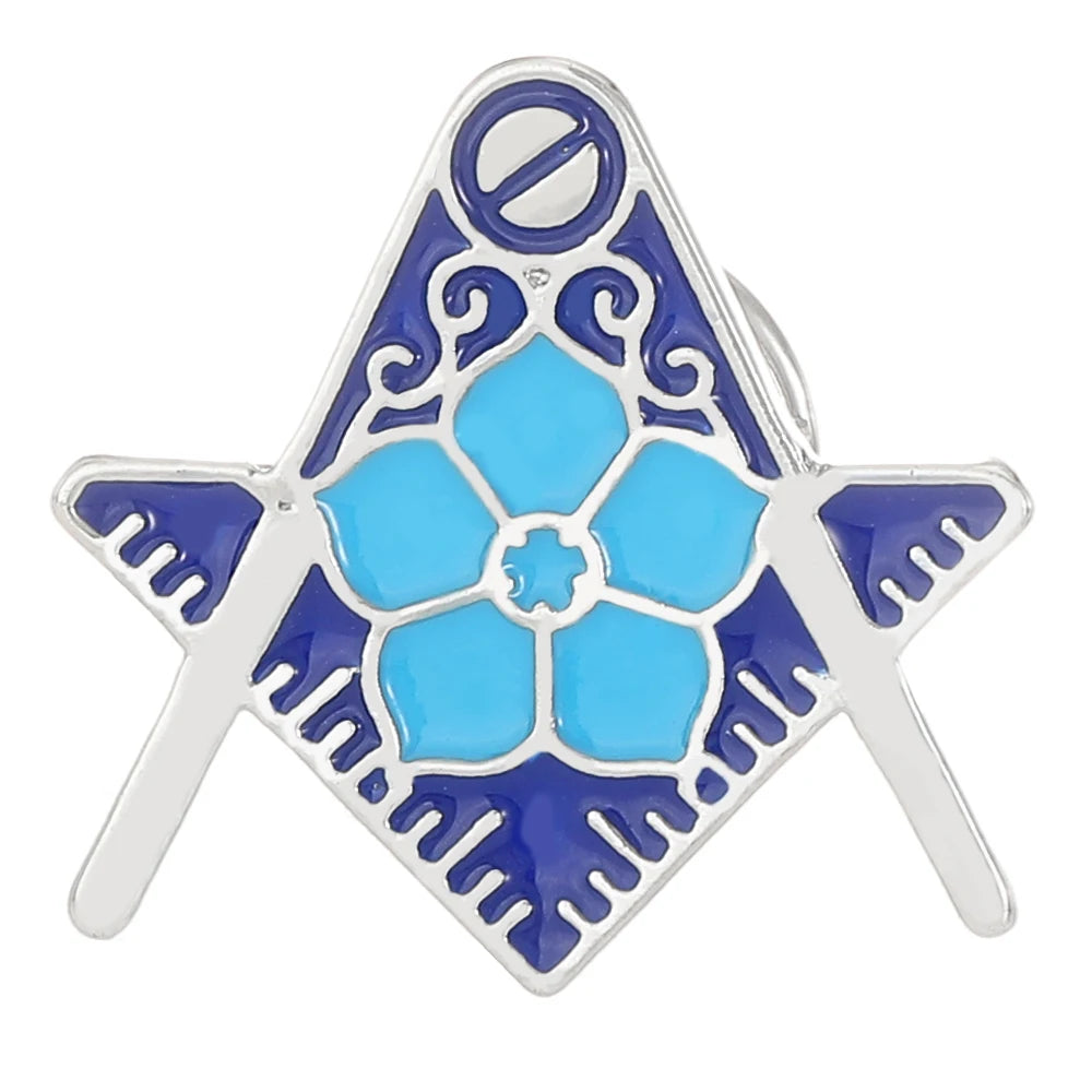 8 Styles Classic Masonic Symbols Enamel Brooches Funny Freemason Emblem Golden Pins