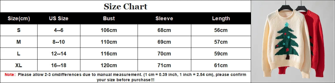 2024 Autumn Winter Women Christmas Tree Pattern Sweaters Casual Knitwear Crew-Neck Pullover Holiday Sweater Woman Pullovers
