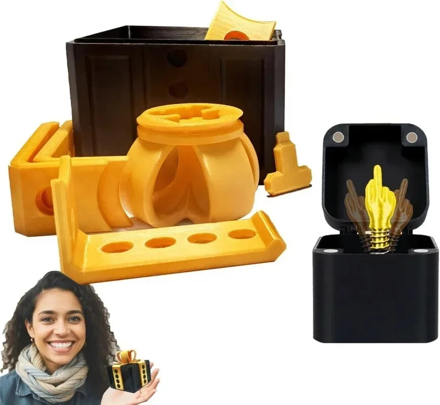 The Annoying Present with Middle Finger in A Box Gift Box with Screws Prank Surprise Pop-Up Novelty Funny Gifts for Adult Toys