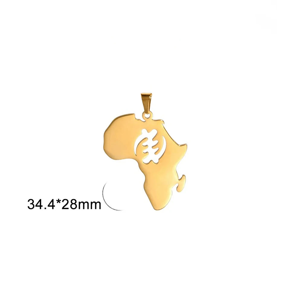 EUEAVAN 1pc Africa Berbers Symbol Map Stainless Steel Pendant for Necklace African Kabyle Berber Jewelry Making Supplies DIY