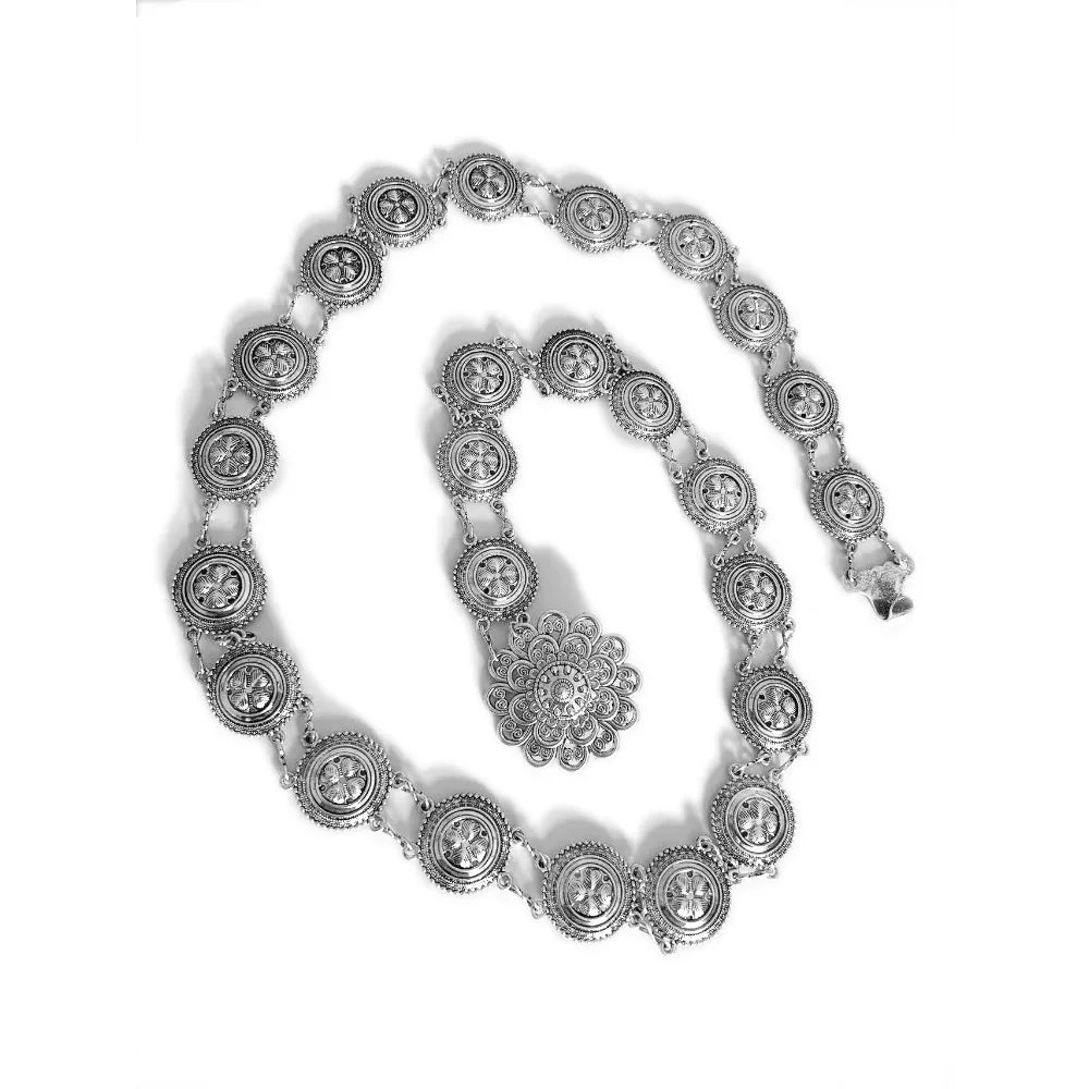Vintage Style Turkish Gypsy Silver Plated Alloy Belly Waist Chain for Women Beach Belt Party Body Chain Jewelry Body