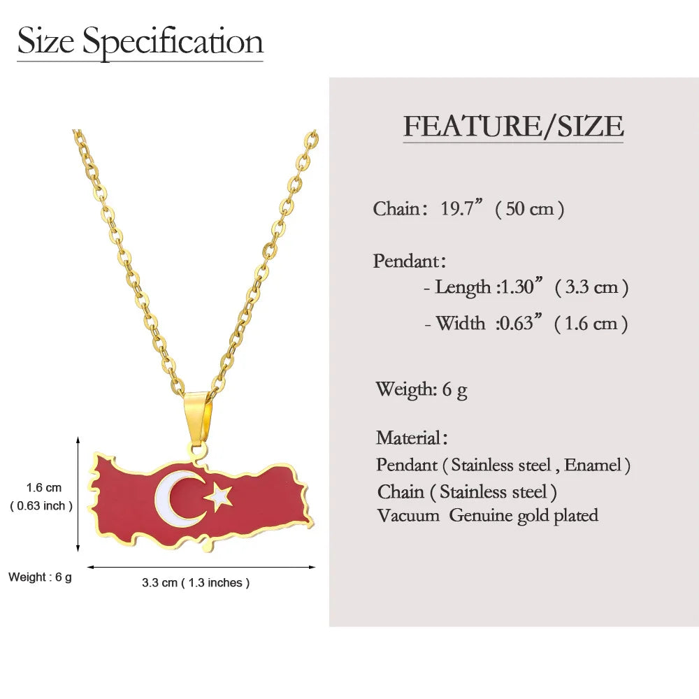 2024 new fashion stainless Gangerchi map pendant necklace temperament everything collarbone chain birthday anniversary gift