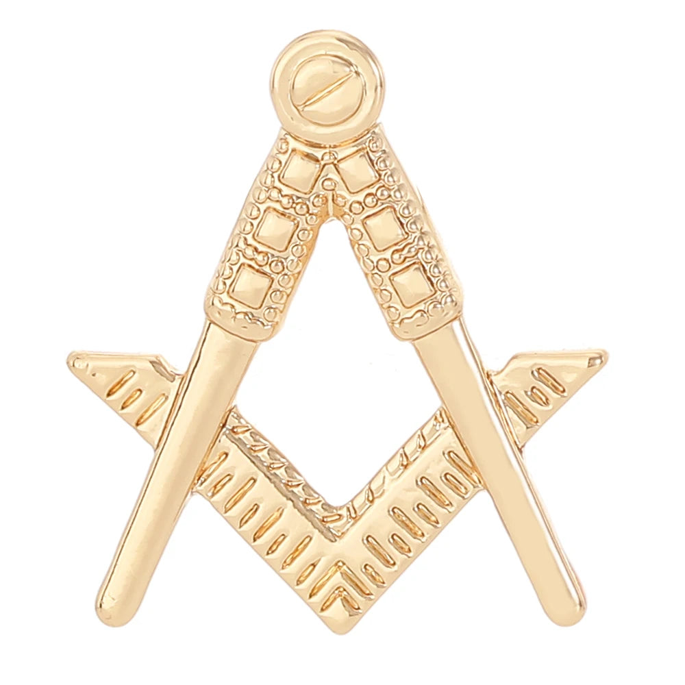 8 Styles Classic Masonic Symbols Enamel Brooches Funny Freemason Emblem Golden Pins