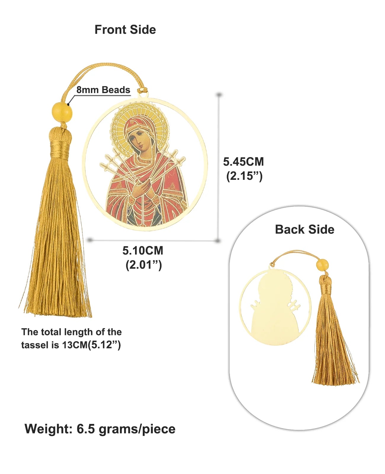 Christian Holy Family Bookmarks Hollow Copper Jesus Christ The Teacher Tassel Bookmark Accessories for Reader Birthday Gift