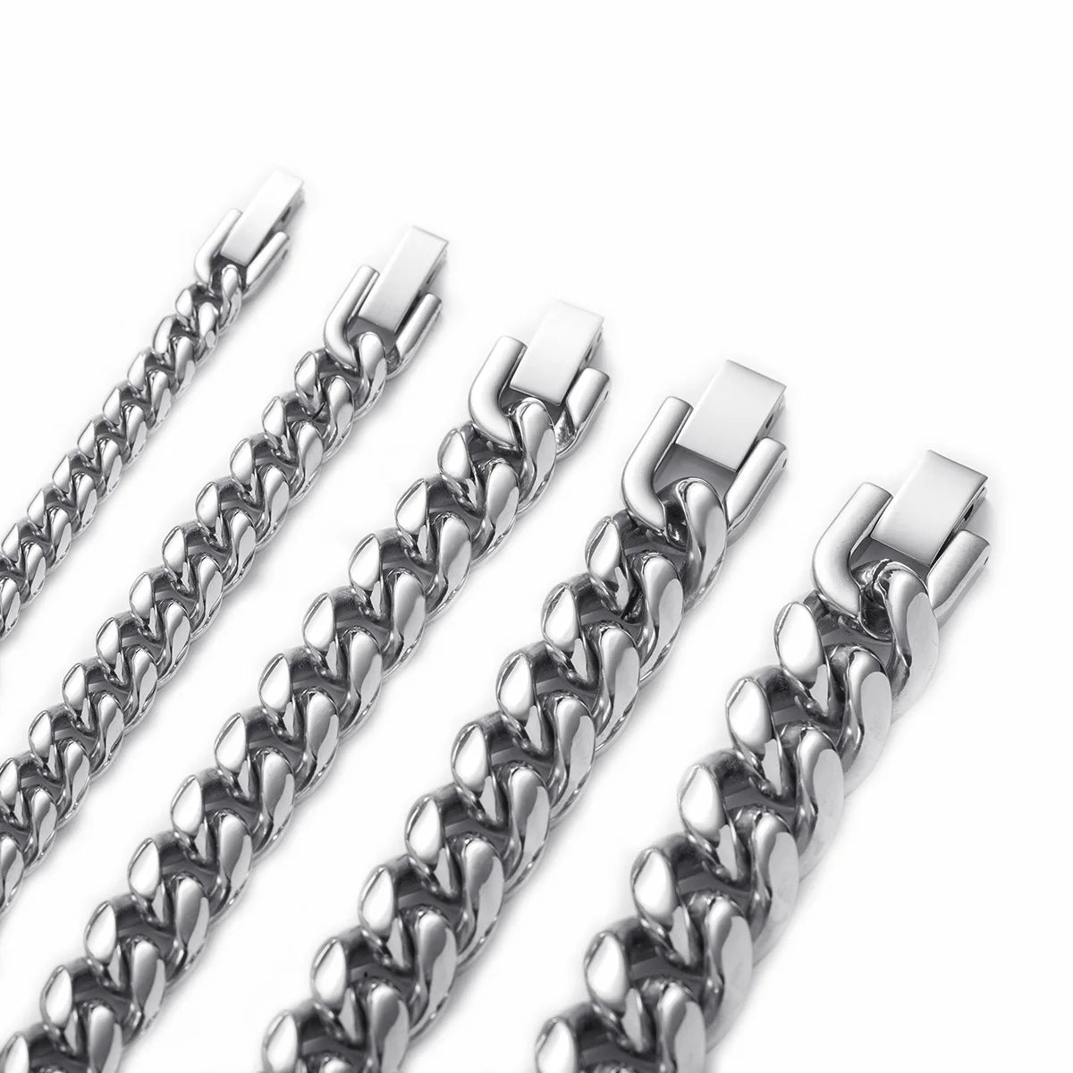 ULJ 6MM -10MM Width Stainless Steel Cuban Chain Necklace Bracelet For Men Woman Punk Male Neck Waterproof Cool Hip Hop Jewelry