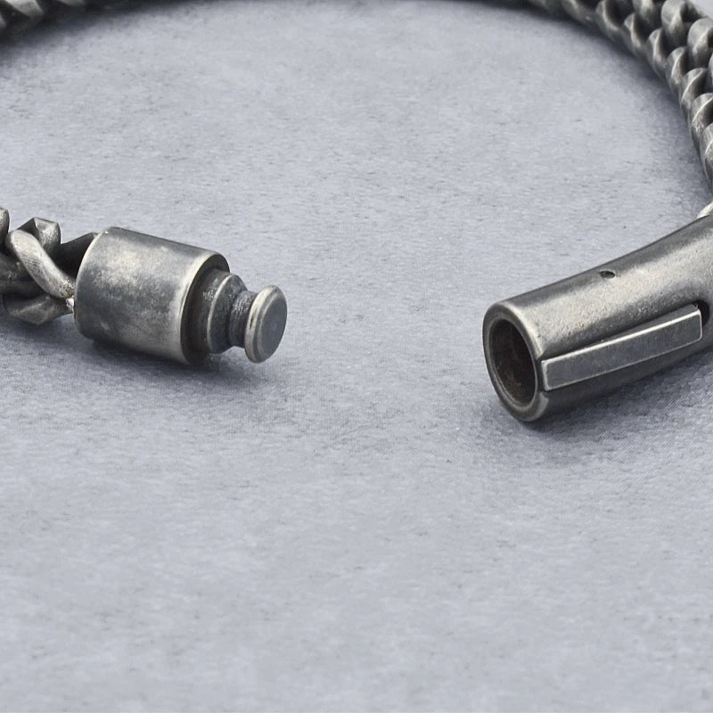Vintage Chain Link Men Bracelet Handmade Punk Rock Stainless Steel Punk Bracelets Male Hand Jewelry Boyfriend Accessories