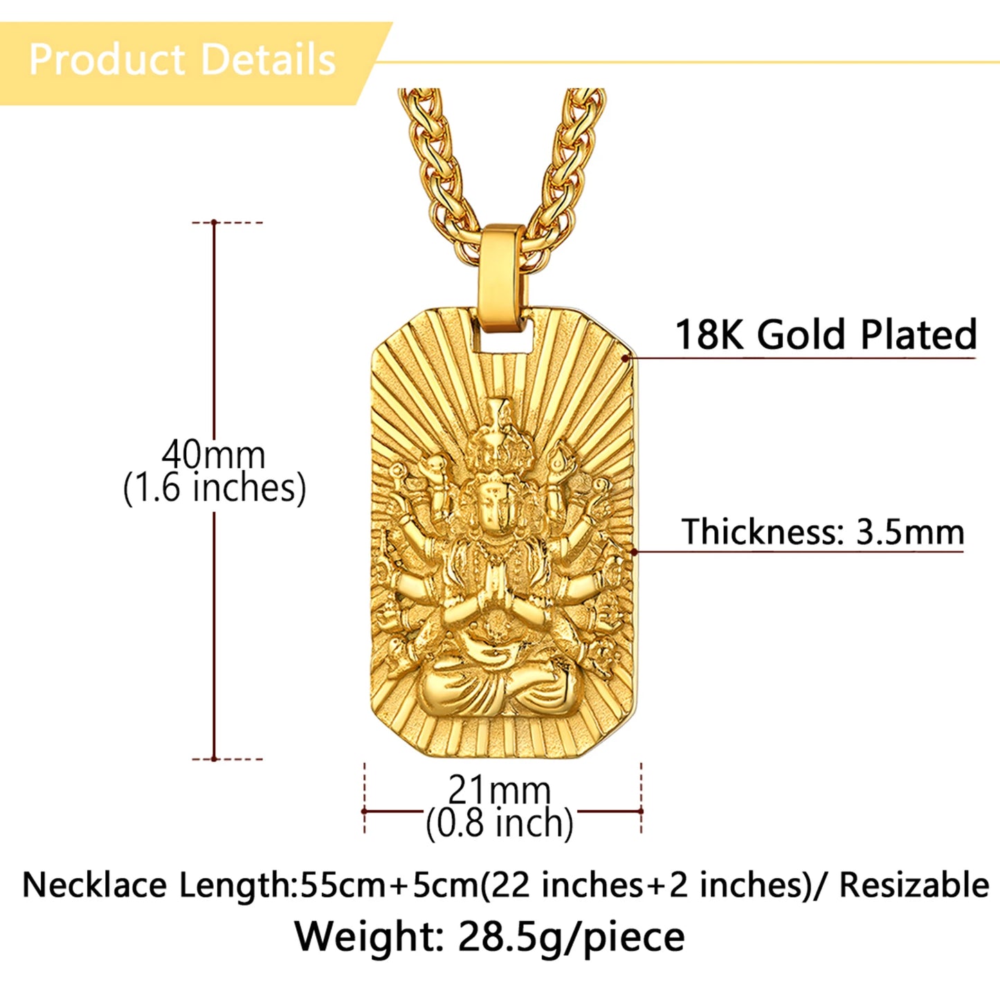 U7 Buddha Necklaces Tantric Buddhism Jewelry Eight Zodiac Guardian Buddha Pendant Dog Tags Talisman Buddhist Amulet Jewellery