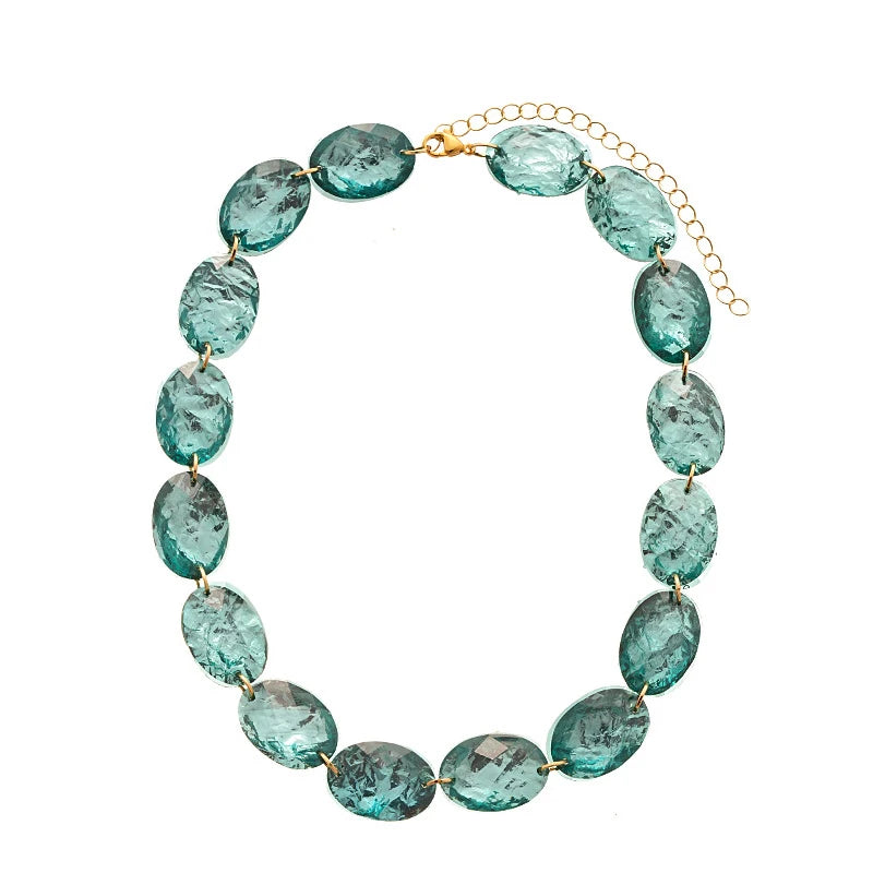 Vintage Ellipse Geometry Necklace Fashion Jewelry Women Trend Delicate Exaggerate Party Gifts Personality Accessories RG202