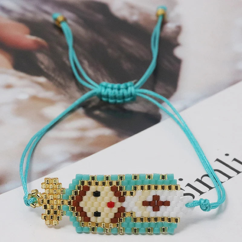ZHONGVI Cute Religious Saint Design Bracelets for Womne Lady Colorful Miyuki Bead Europe and America Vacation Friendship Jewelry