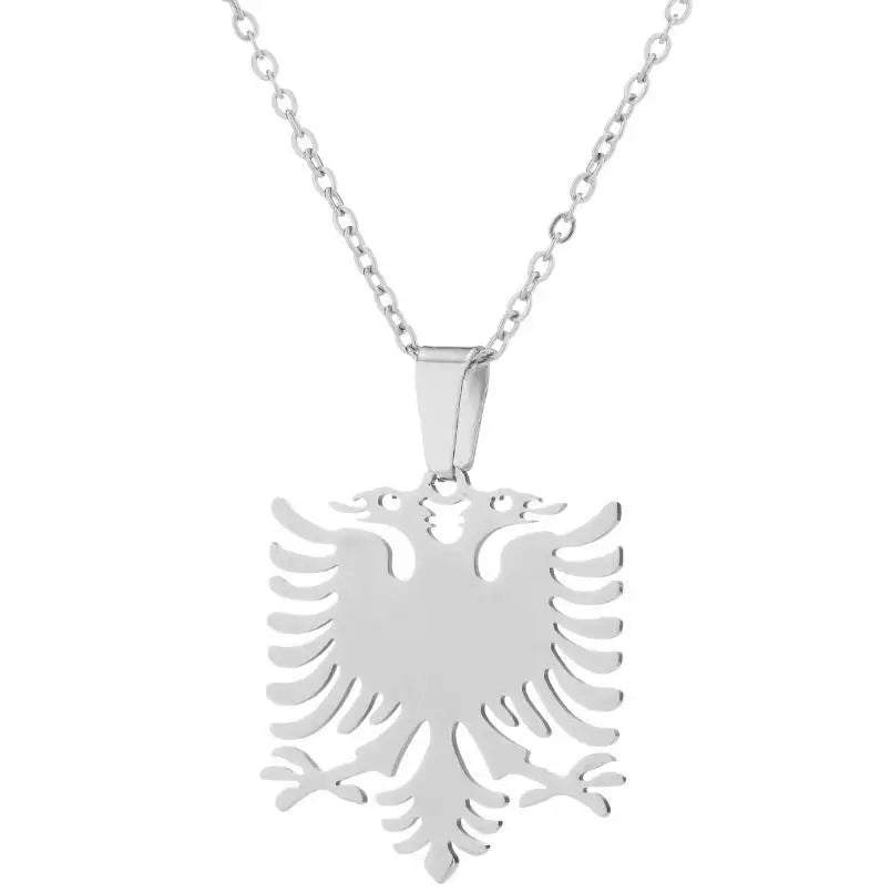 2024 New fashion stainless steel Albanian eagle pendant necklace temperament everything with cute animal collarbone chain access