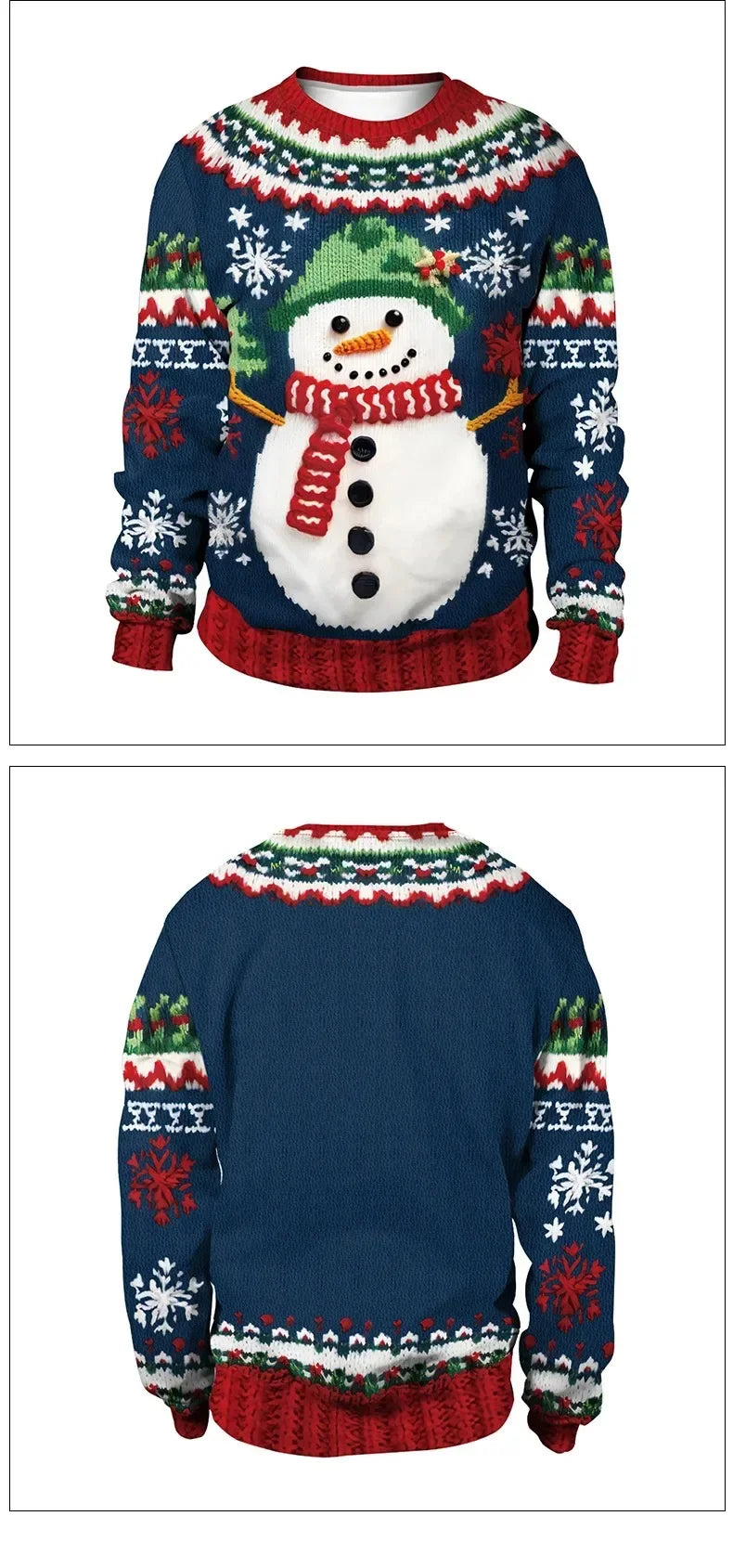 2024 Christmas Couples Sweatshirts Snowman Christmas Tree Pattern Costume Pullovers Winter Jumpers Warm Thicken Streetwear