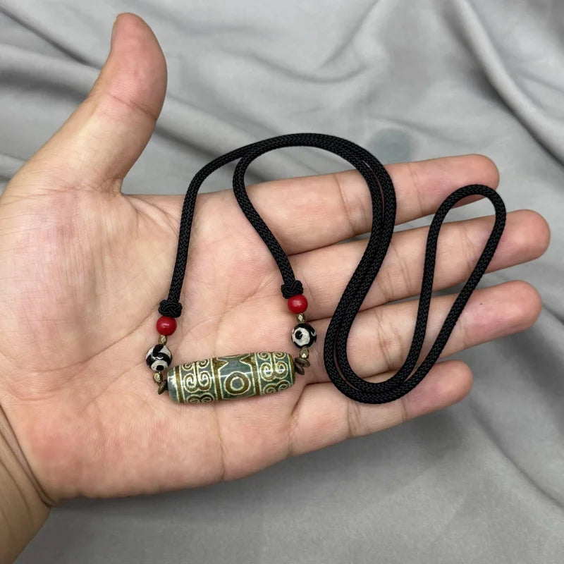 Tibetan Style Agate Dzi Bead Jewelry Accessories Necklace Handmade Fashion Unisex Pendant
