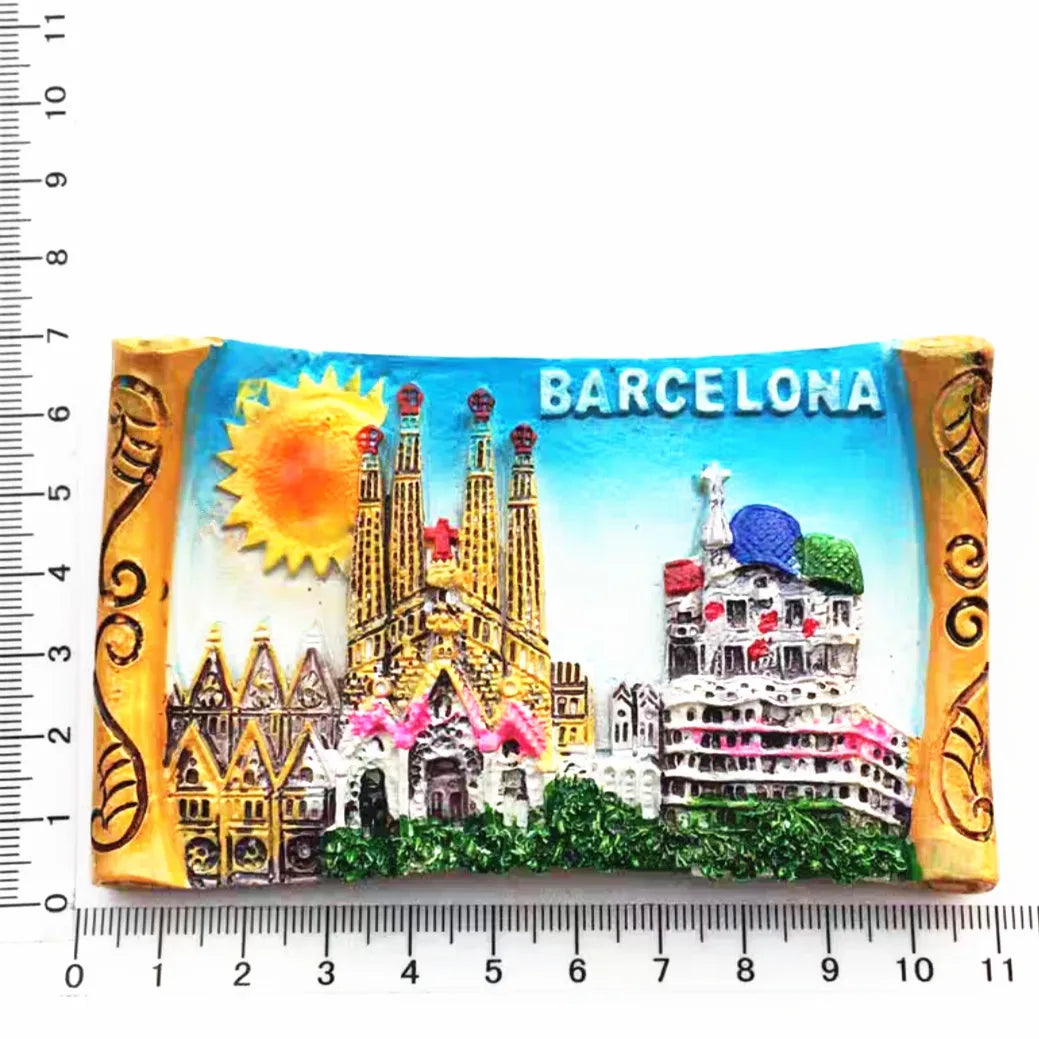 Spain Barcelona Fridge Magnets Tourist Souvenir Decoration Articles Handicraft Magnetic Refrigerator Stickers Collection Gifts