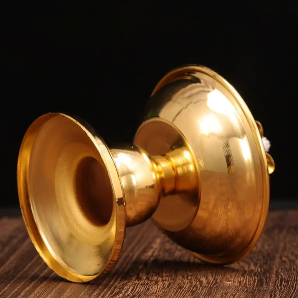 Vintage Anti-slip Alloy Oil Lamp Adjustable Exquisite Butter Lamp Holder High-legged Oil Dish Ornaments Buddha Hall