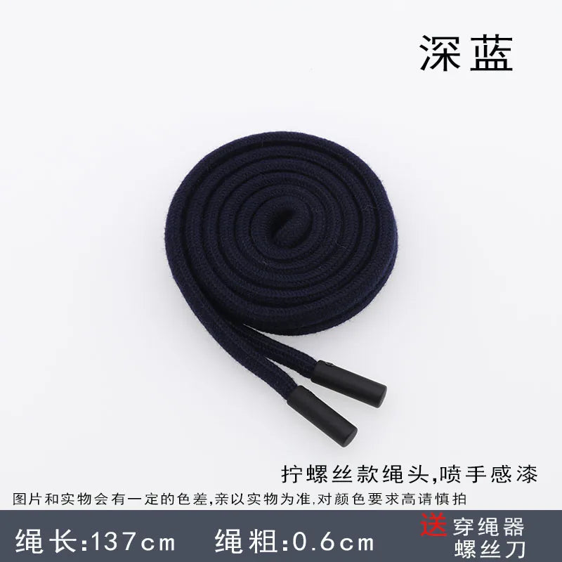 6mm Round Sweater Hat Rope Polyester Cotton Drawstring Men Women Sports Pants Waist Rope Decorative Casual Pants Belt Rope