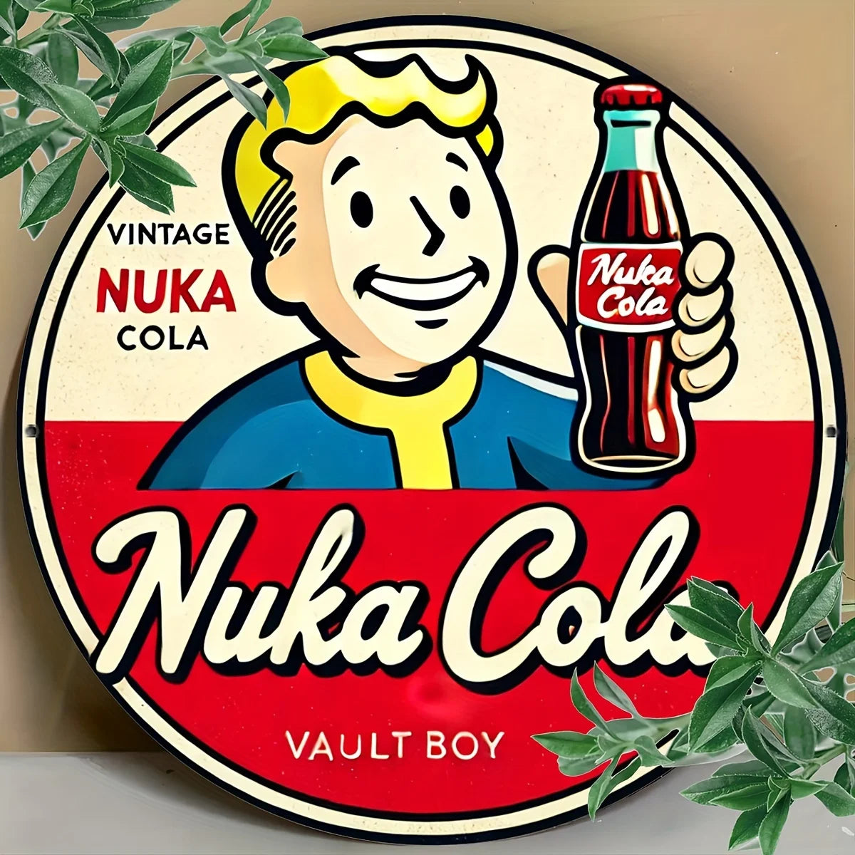 Vintage Nuka Kola wooden sign 7.8x 7.8 inches-iconic vault boy design, bar, cafe and beach house