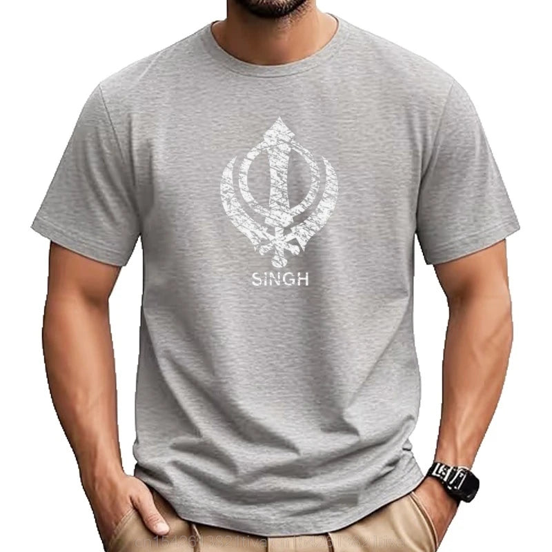 Khanda Singh - Gift For Punjabi Men Boys Kids Singh Sikh Symbole T-Shirt tops plain black t shirts men