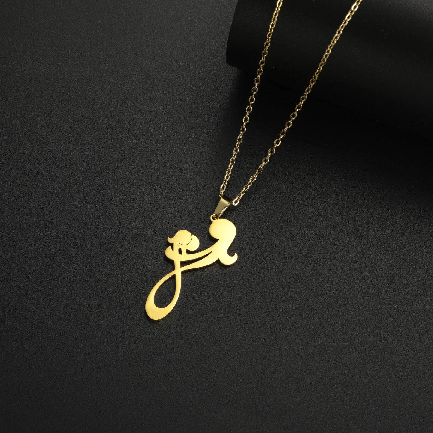 2024 New fashion Mom and Two Kids pendant necklace temperament everything with stainless steel collarbone chain accessories acce