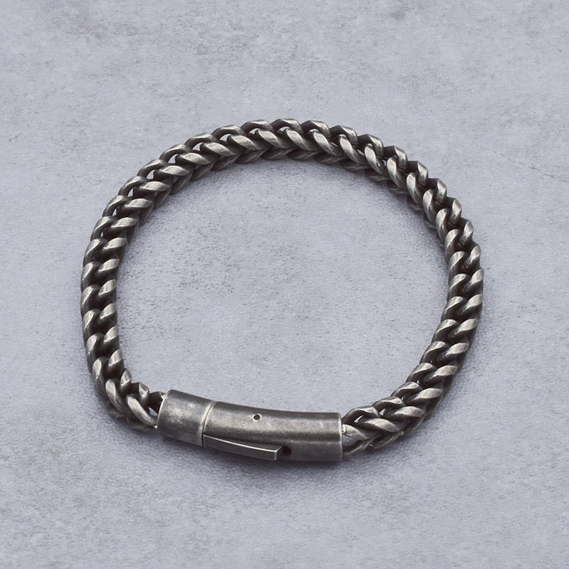 Vintage Chain Link Men Bracelet Handmade Punk Rock Stainless Steel Punk Bracelets Male Hand Jewelry Boyfriend Accessories