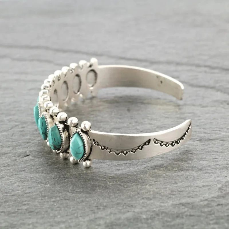 Vintage Tibet Turquoise Bracelet for Women Men Bangles Bracelets Bohemian Ethnic Gypsy Indian Afghan Turkish Jewelry