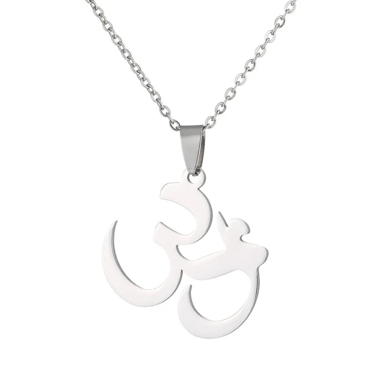 2024 new fashion stainless steel Aum Yoga necklace for women and men couples ethnic style accessory collarbone chain anniversary