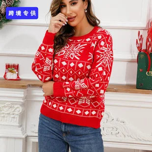 2025New Sweater Christmas Gift Sweater European and American Autumn and Winter Lazy Style Pullover Knitted Sweater