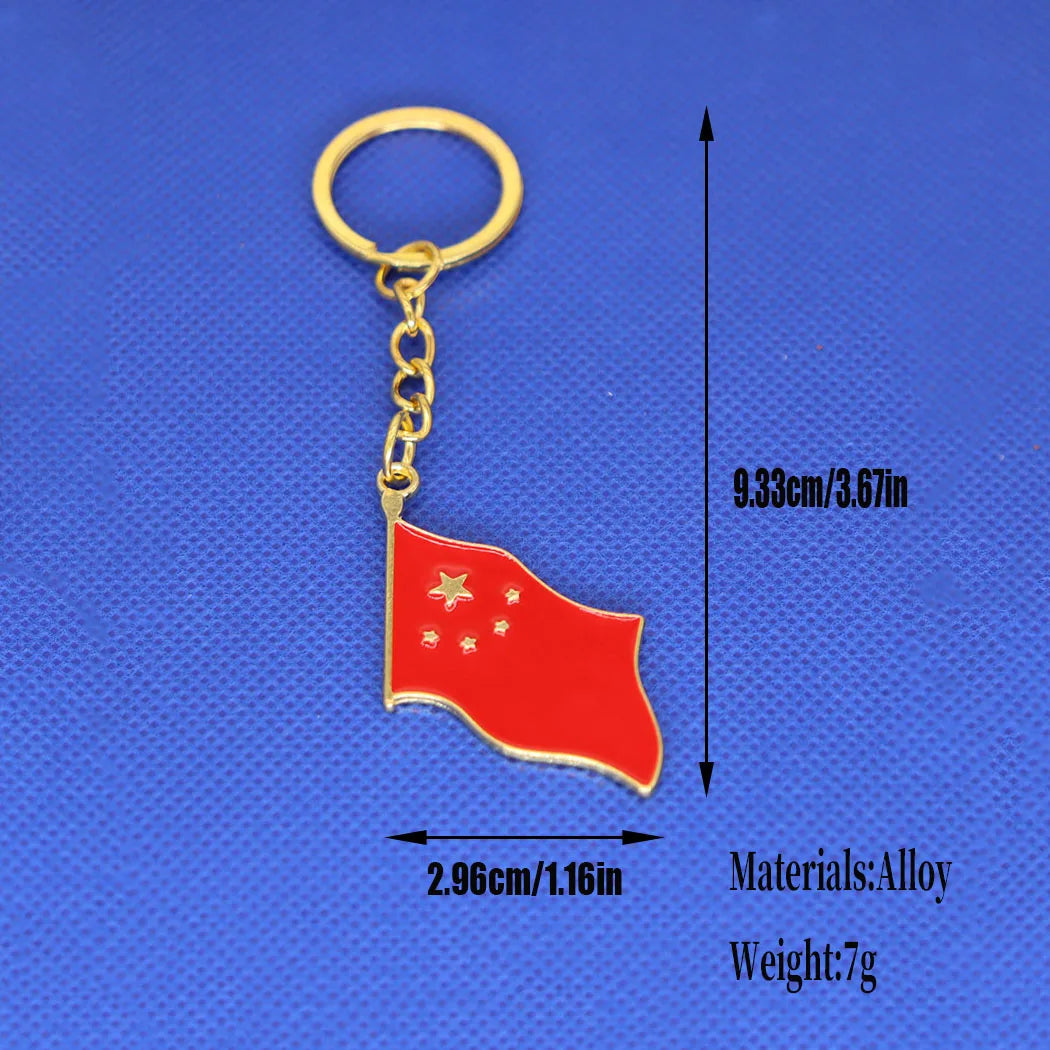 2024 New fashion China flag map keychain pendant men's and women's bags car key chain accessory anniversary small gift