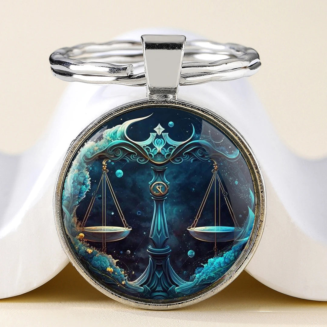 Star Sign Animal Cats Lion Graphic Design Key Chain Unique Keyrings Charm Pendant Jewelry Perfect Birthday Anniversary Gift Idea