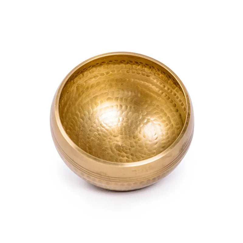Tibetan Brass Singing Bowl Sanskrit Yoga Meditation for Sound Handmade Healing Stress Relief Buddha Mindfulness Instrument