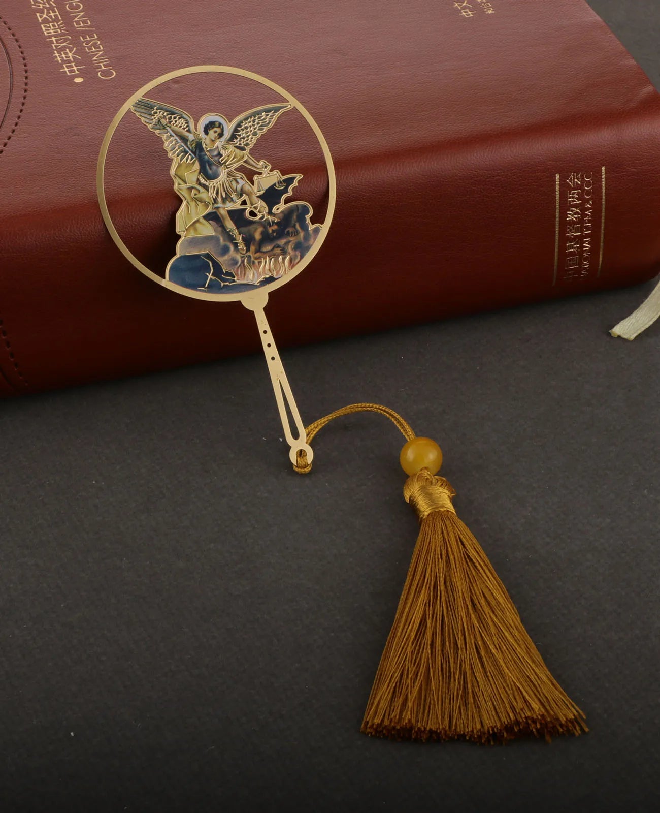 Christian Holy Family Bookmarks Hollow Copper Jesus Christ The Teacher Tassel Bookmark Accessories for Reader Birthday Gift