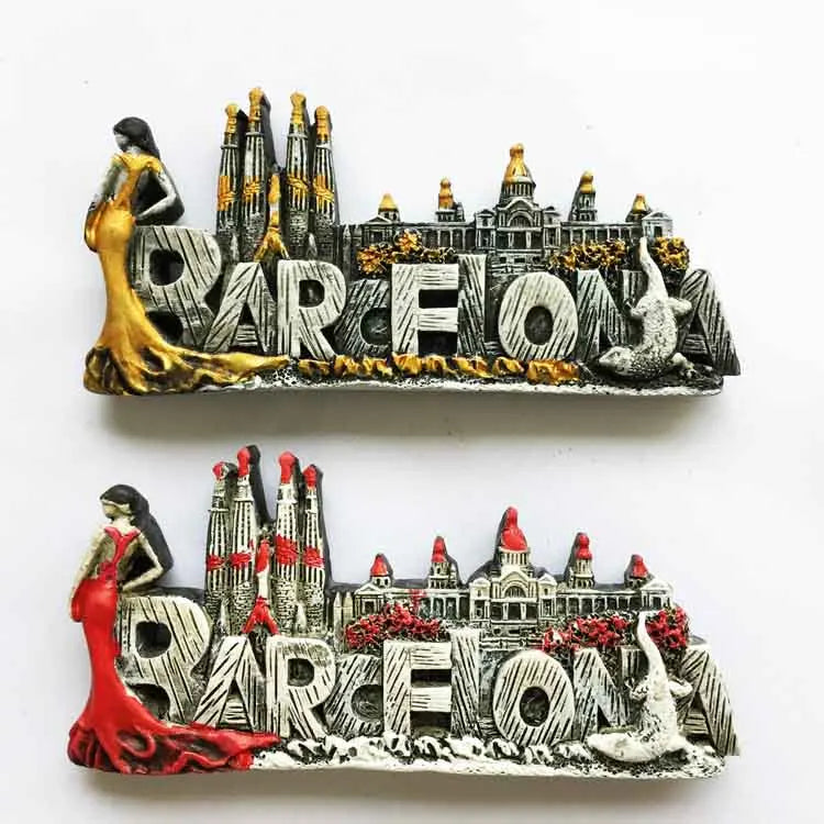 Spain Barcelona Fridge Magnets Tourist Souvenir Decoration Articles Handicraft Magnetic Refrigerator Stickers Collection Gifts