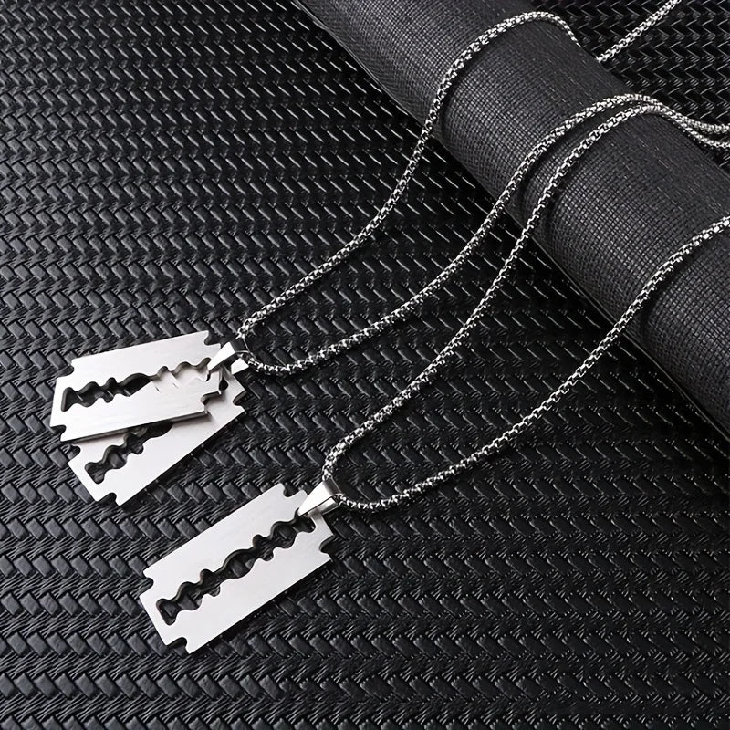 Titanium Steel Personalized Fashion Pendant Necklace Hip-Hop Punk Trend Collarbone Chain Party New Year Christmas Birthday Gift