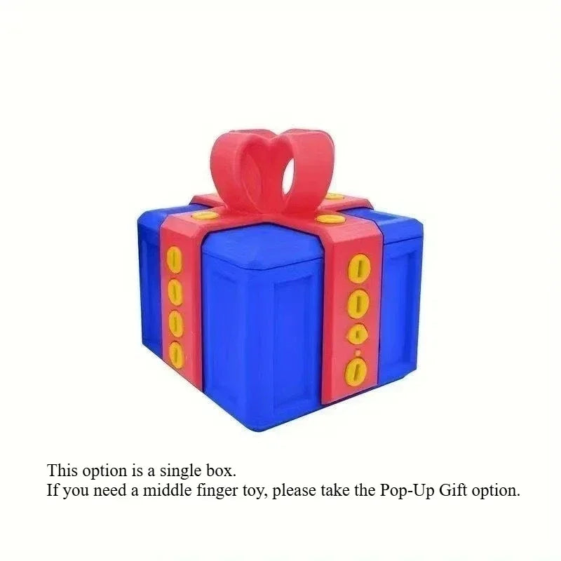 The Annoying Present with Middle Finger in A Box Gift Box with Screws Prank Surprise Pop-Up Novelty Funny Gifts for Adult Toys