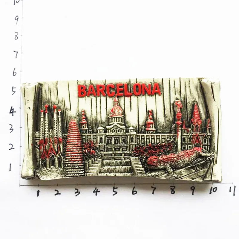 Spain Barcelona Fridge Magnets Tourist Souvenir Decoration Articles Handicraft Magnetic Refrigerator Stickers Collection Gifts