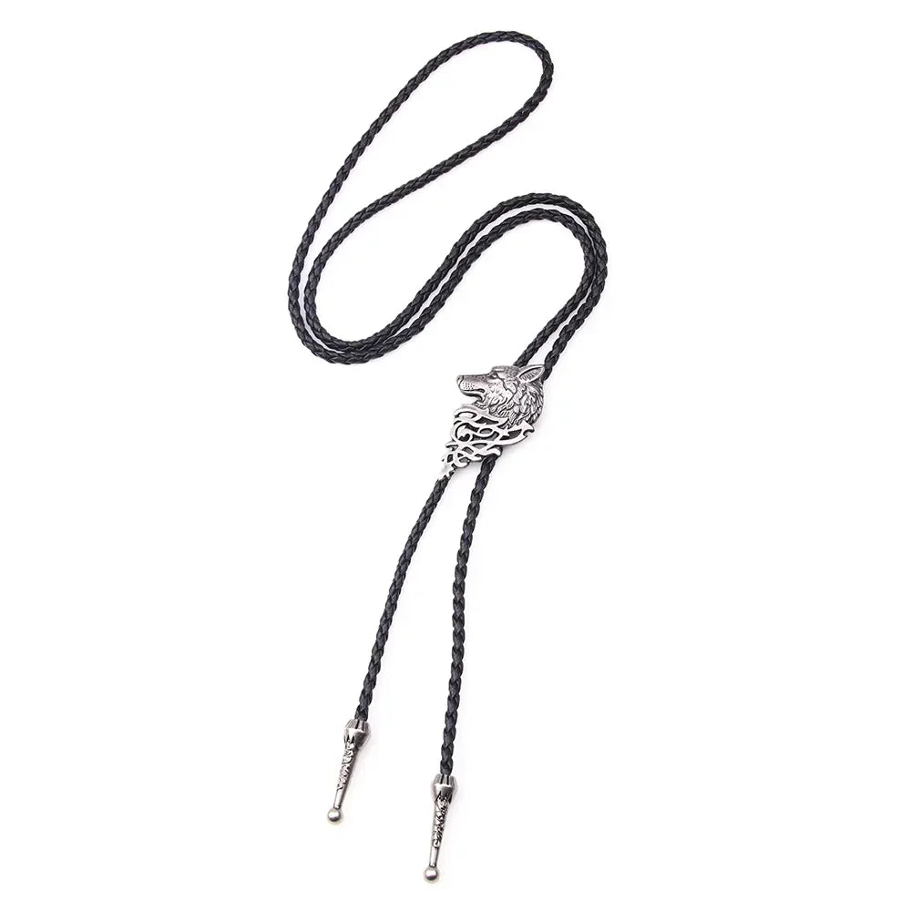 Vintage Cowboy Jazz Hat Alloy mens bolo tie Men Women Leather Rope Long Necklace Sweater Chain shirts Bolo Tie Men Accessories