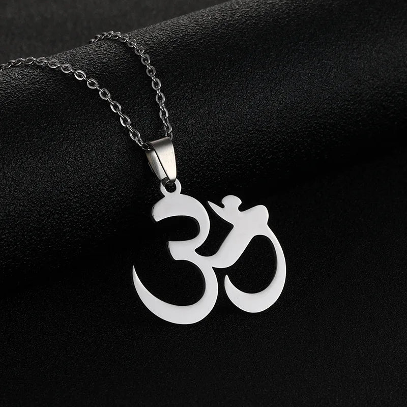 2024 new fashion stainless steel Aum Yoga necklace for women and men couples ethnic style accessory collarbone chain anniversary