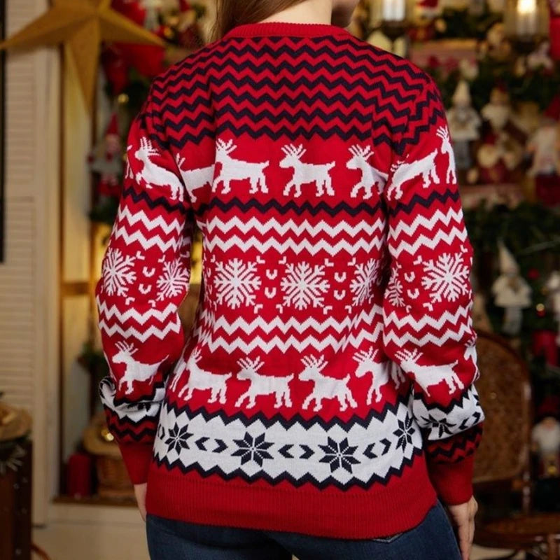 2025 Christmas Sweaters Women Men Boys Girls Matching Outfits Couples Kids Casual Knitwear Long Sleeve Jumpers Xmas Family Look