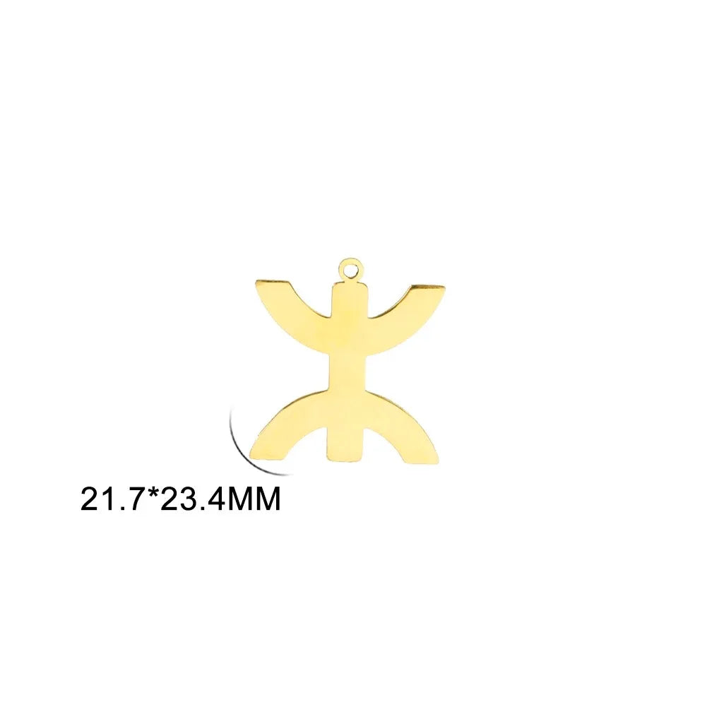 EUEAVAN 1pc Africa Berbers Symbol Map Stainless Steel Pendant for Necklace African Kabyle Berber Jewelry Making Supplies DIY