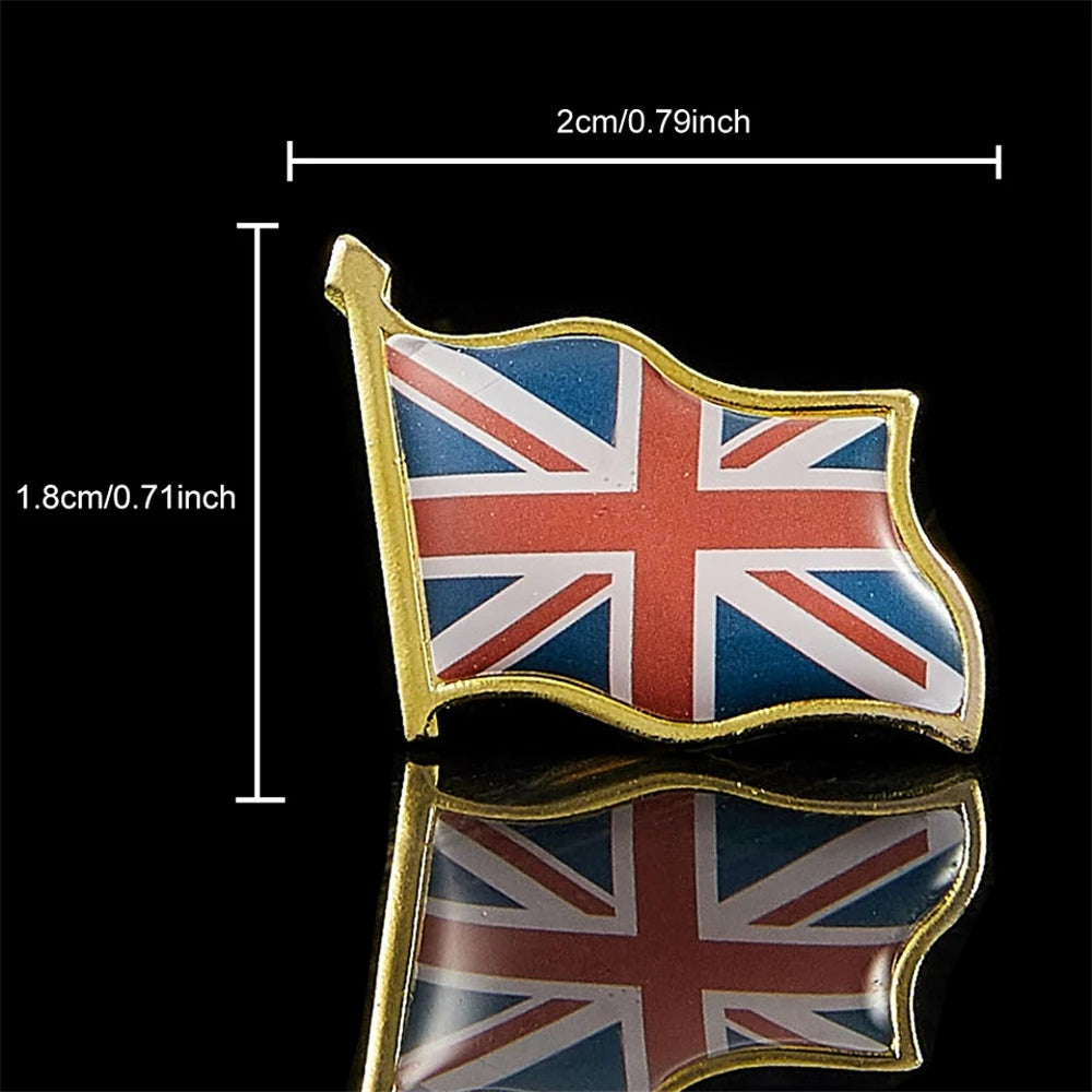 UK Waving National Flag Lapel Pins Multicolor Patriotic Bag/Clothes Metal Brooch Pin Decor