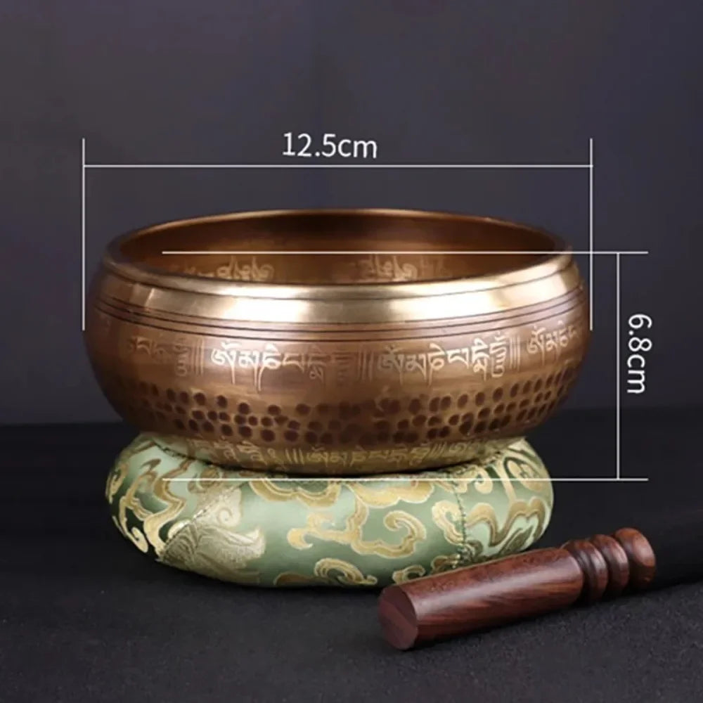 Nepal Large Bowl Singing 20cm Copper Handmade Buddha Bowls Tibetan Yoga Bowl Meditation Tools Buddha Sound Bowls Awareness Set