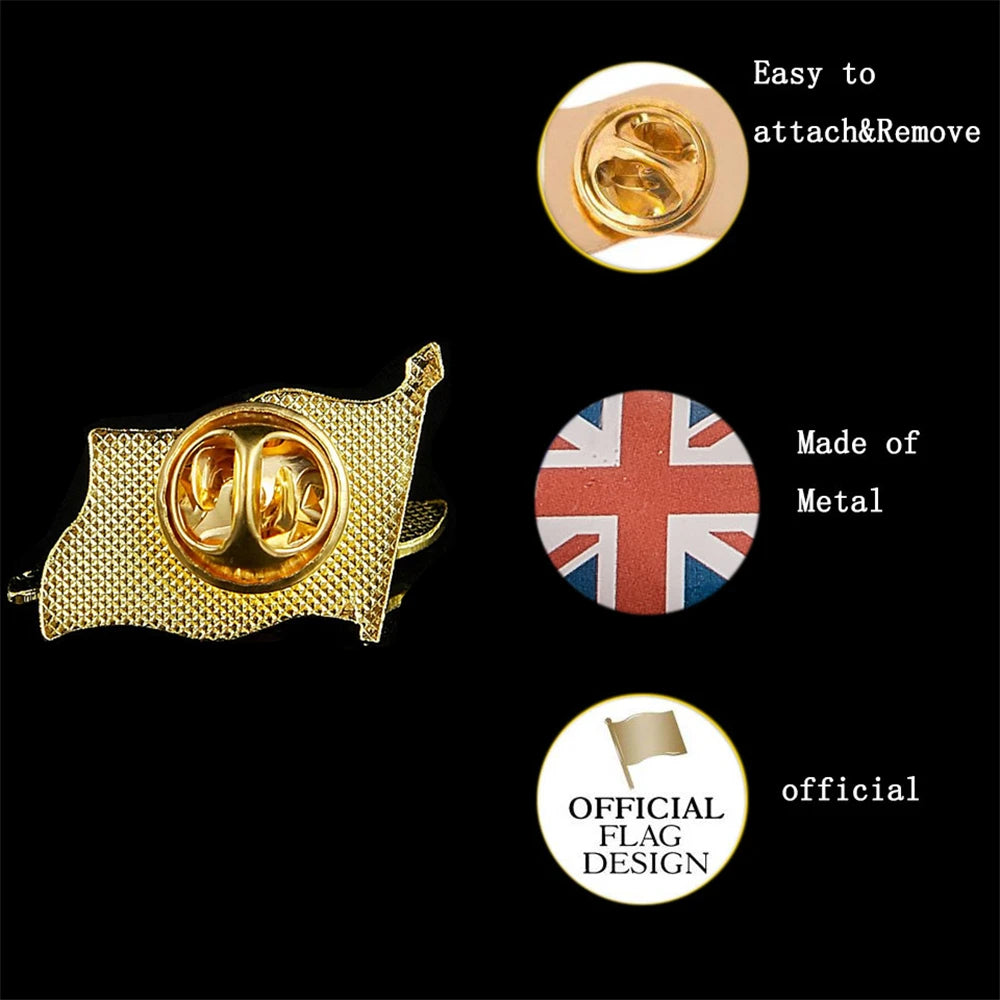 UK Waving National Flag Lapel Pins Multicolor Patriotic Bag/Clothes Metal Brooch Pin Decor