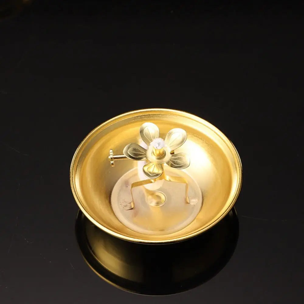 Vintage Anti-slip Alloy Oil Lamp Adjustable Exquisite Butter Lamp Holder High-legged Oil Dish Ornaments Buddha Hall