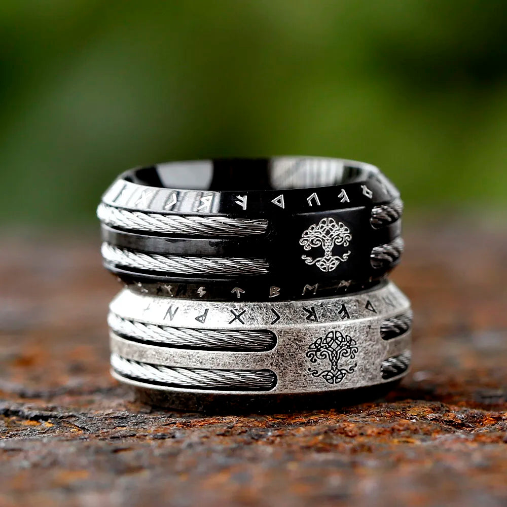 2024 NEW Men's 316L stainless-steel rings retro Odin Viking rune for teen RING Amulet fashion Jewelry Gift Valentine's day Gift