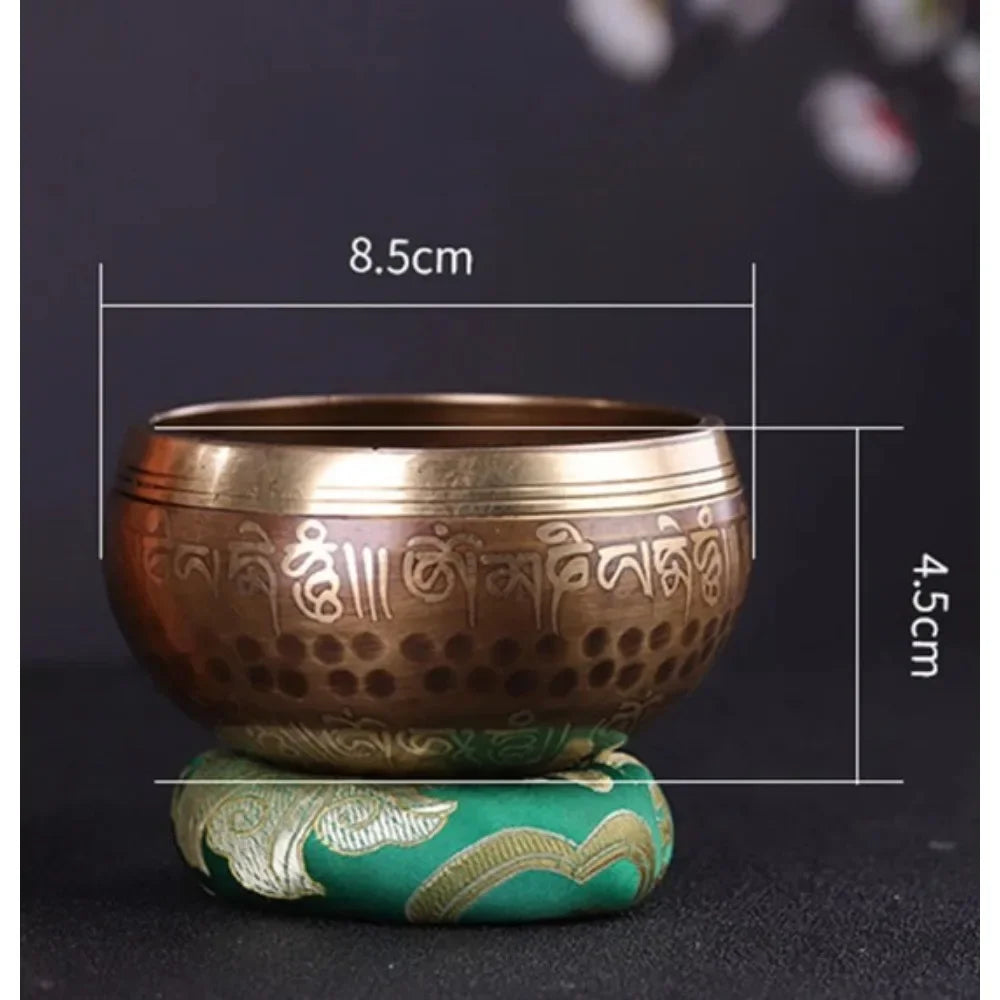 Nepal Large Bowl Singing 20cm Copper Handmade Buddha Bowls Tibetan Yoga Bowl Meditation Tools Buddha Sound Bowls Awareness Set