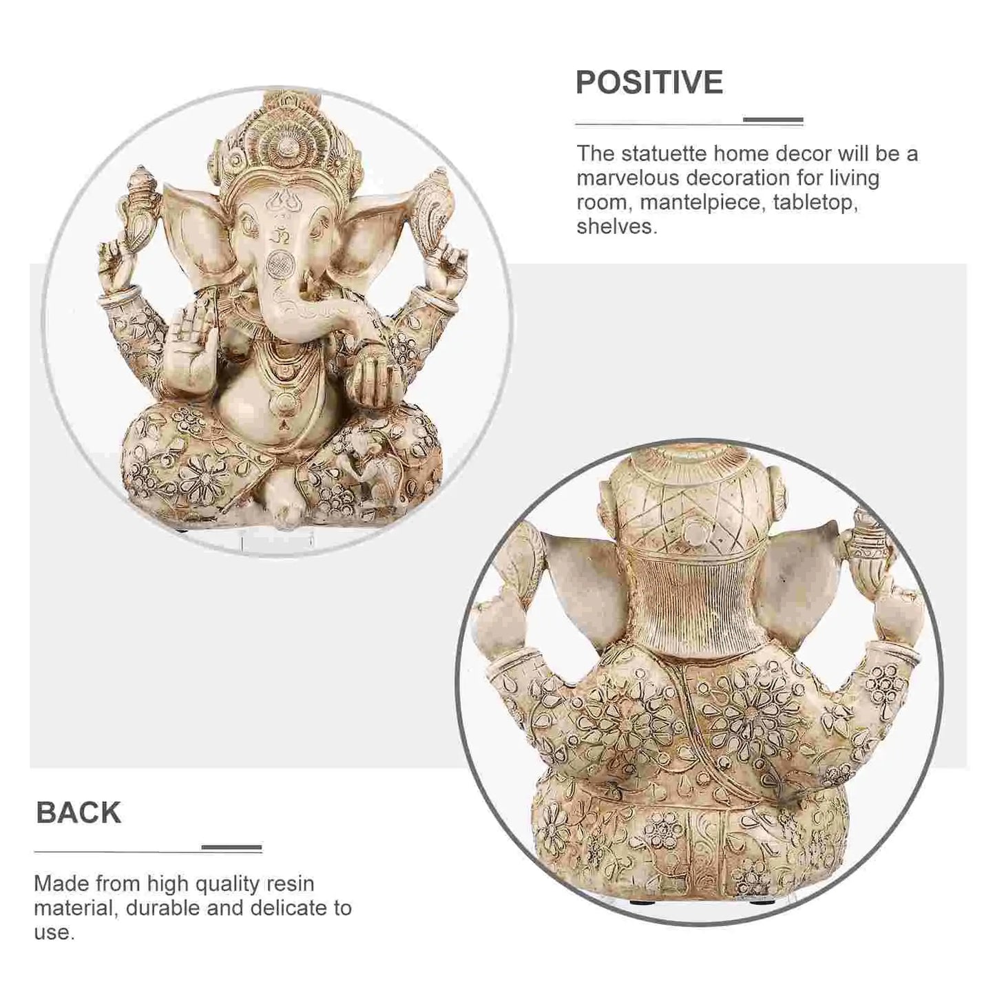 1 pc Elephant God Statue Resin Ganesha Statue Indian Ganesha Sculpture Home Desktop Decoration Hand Crafted Religious Sculpture