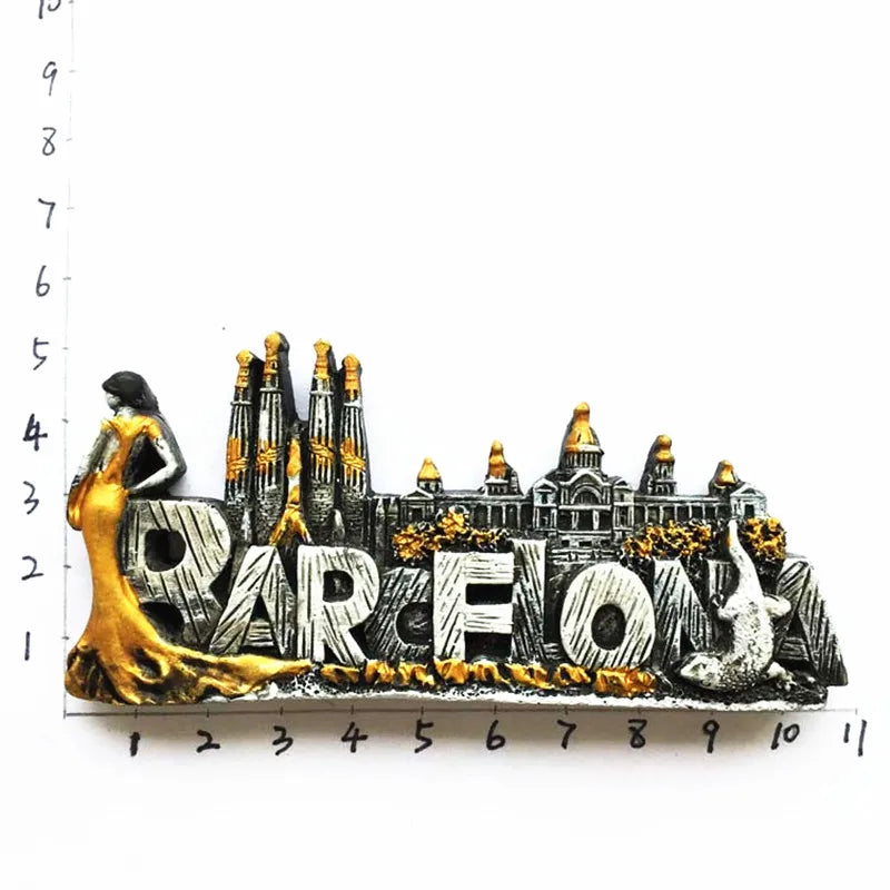Spain Barcelona Fridge Magnets Tourist Souvenir Decoration Articles Handicraft Magnetic Refrigerator Stickers Collection Gifts