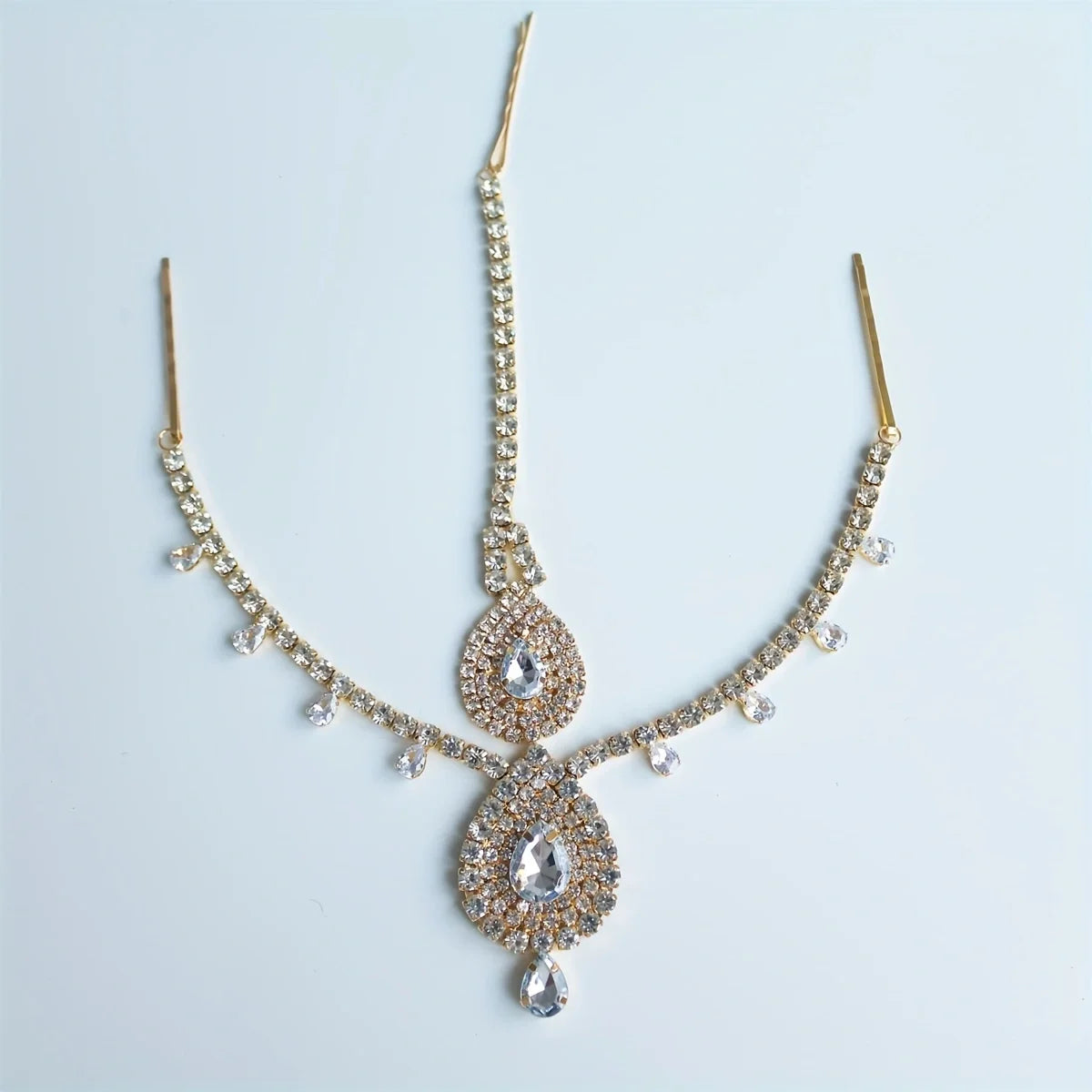 1pcs Boho Luxury Crystal Forehead Hair Chain Head Piece Hairwear Shiny Bride Wedding Hair Accessories Headband Jewelry