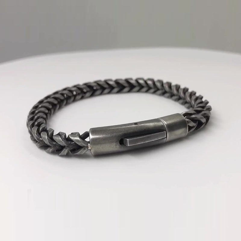 Vintage Chain Link Men Bracelet Handmade Punk Rock Stainless Steel Punk Bracelets Male Hand Jewelry Boyfriend Accessories