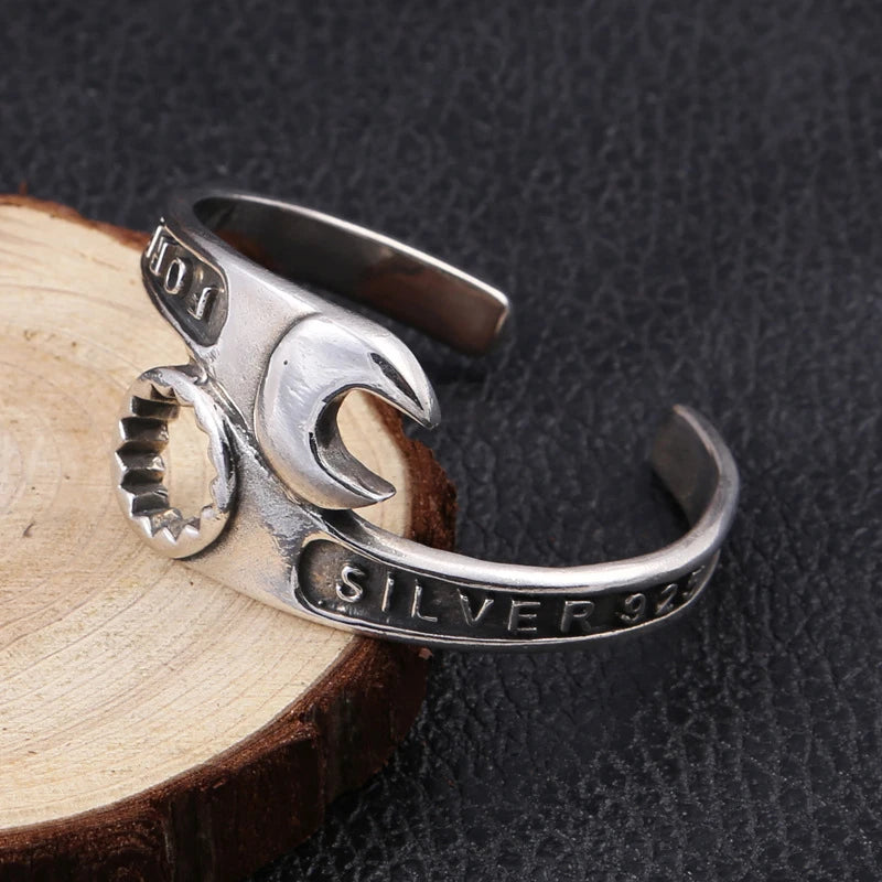 Wrench Bracelet Men's Domineering Repair Tool Wrench Cuff Open Bracelet Motorcycle Biker Punk Rock Party Jewelry Gift